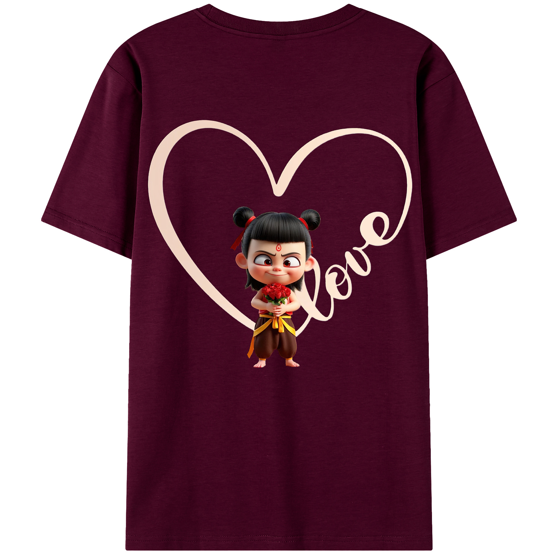 （画像用） Ne Zha 2 ナタ 魔童の大暴れ レディース半袖Tシャツ(バックプリント)